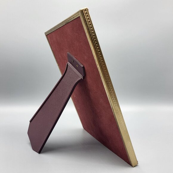 Vintage Picture Photo Frame Brass Gold Faux Wood Metal Ornate Standing - Picture 5 of 9